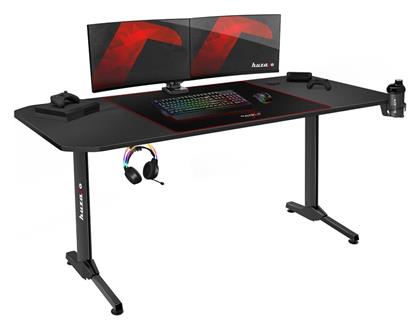 Γραφείο Gaming Hero 4.7 με USB θύρες 160x75x75εκ. Black - Huzaro από το Polihome
