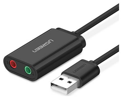 US205 Εξωτερική USB Κάρτα Ήχου 2.0 Μαύρο Ugreen