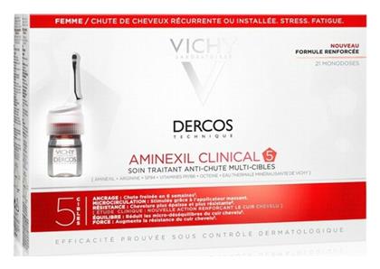 Dercos Technique Aminexil Clinical 5 Αμπούλες Μαλλιών κατά της Τριχόπτωσης για Γυναίκες 21x6ml Vichy